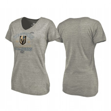 Women's Vegas Golden Knights Western Conference Champions 2018 Big Time Play Tri-Blend V-Neck Heather Gray T-Shirt