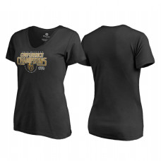 Women's Vegas Golden Knights Western Conference Champions 2018 Interference V-Neck Black T-Shirt