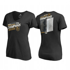 Women's Vegas Golden Knights Western Conference Champions 2018 Shorthanded Roster Black T-Shirt