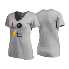 Women's Vegas Golden Knights Heather Gray Hockey Is For Everyone Love Square T-shirt