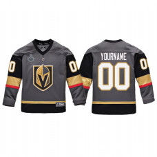 Youth Vegas Golden Knights #00 Custom Replica Player 2018 Stanley Cup Final Jersey Gray