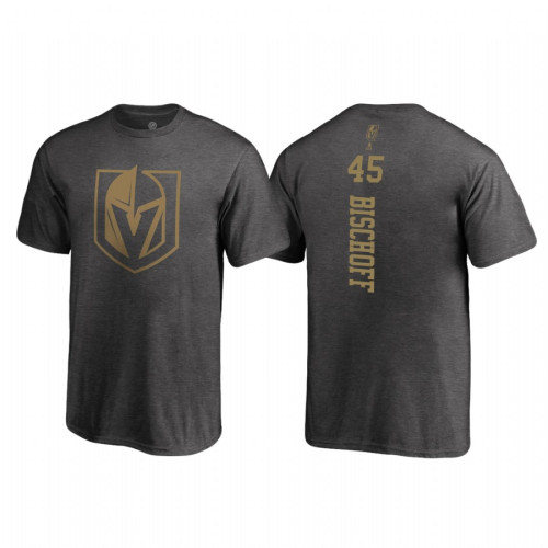 Youth Vegas Golden Knights Jake Bischoff Fanatics Branded 2018 Name and Number Backer Heathered Gray T-Shirt