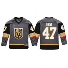 Youth Vegas Golden Knights #47 Luca Sbisa Replica Player 2018 Stanley Cup Final Jersey Gray