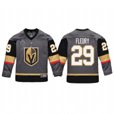 Youth Vegas Golden Knights #29 Marc-Andre Fleury Replica Player 2018 Stanley Cup Final Jersey Gray