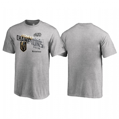 Youth Vegas Golden Knights Western Conference Champions 2018 Locker Room Chip Pass Heather Gray T-Shirt